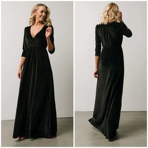 Baltic Born NWT Black Sofia Velvet Maxi Dress